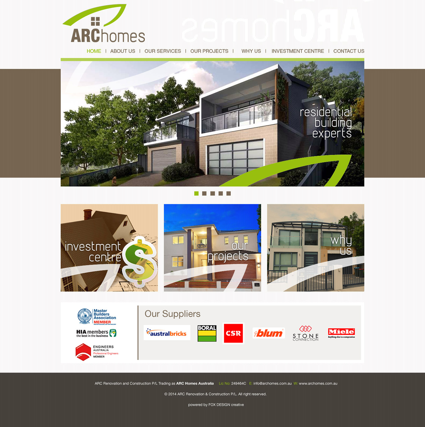 Building company website design Sydney expert: FOX DESIGN