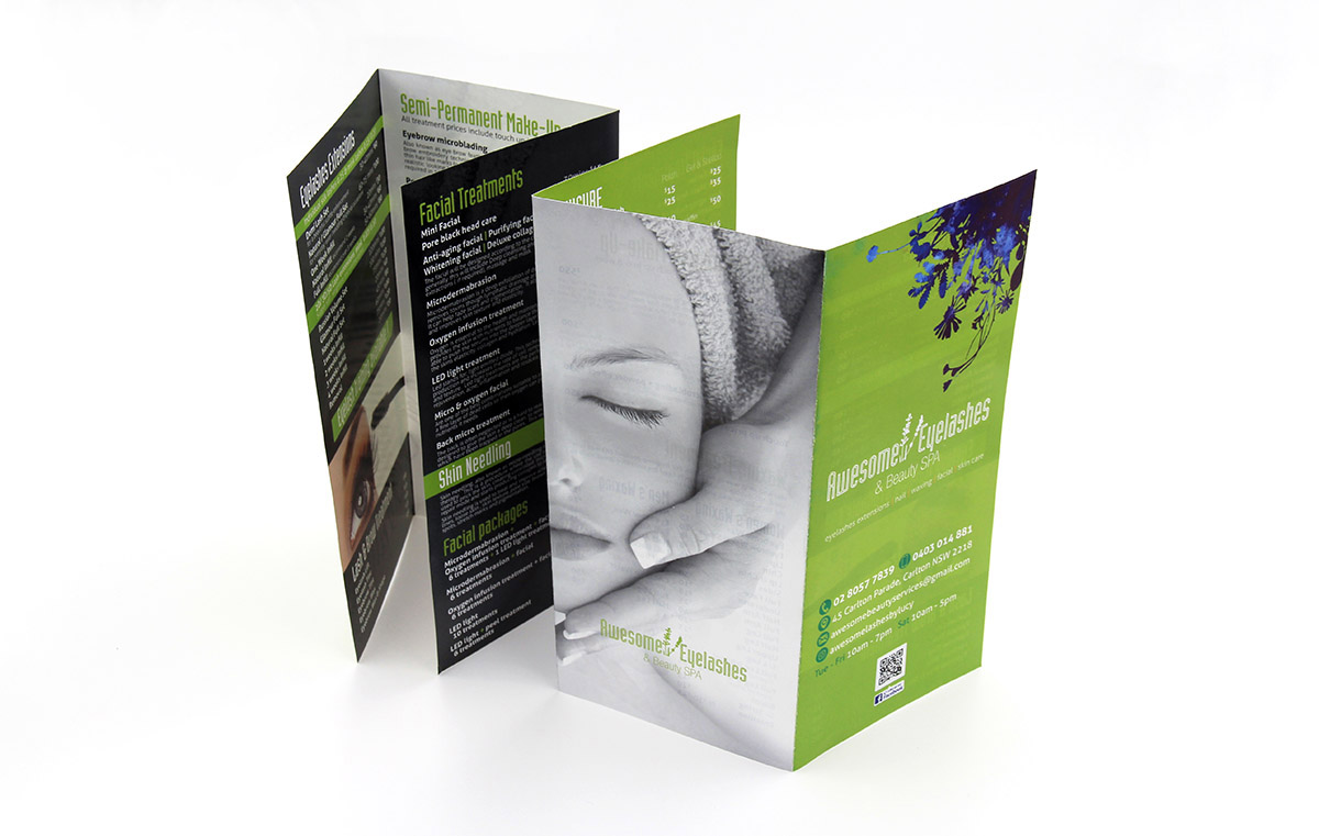 Beauty Salon brochure design and print agency Sydney 