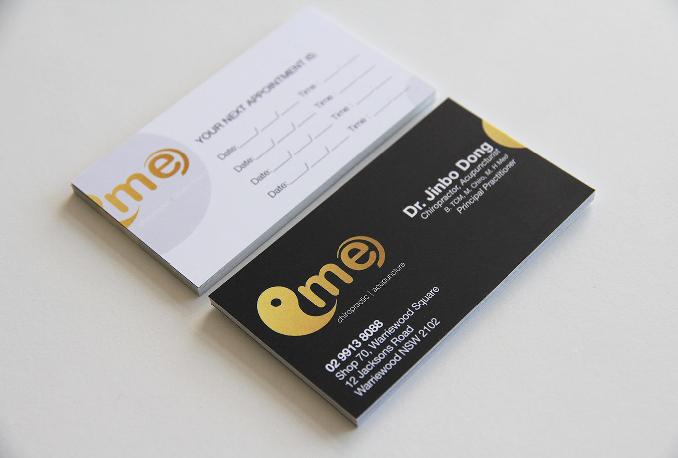 Chiropractic clinic appointment cards design by FOX-DESIGN creative
