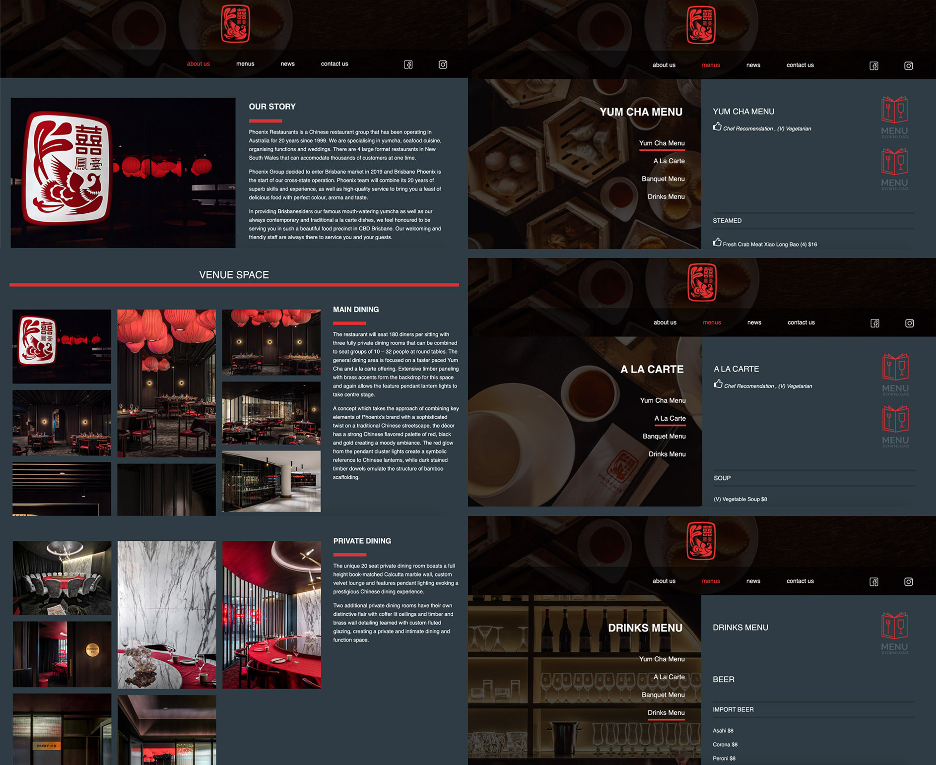 Phoenix Chinese Restaurant Website Design