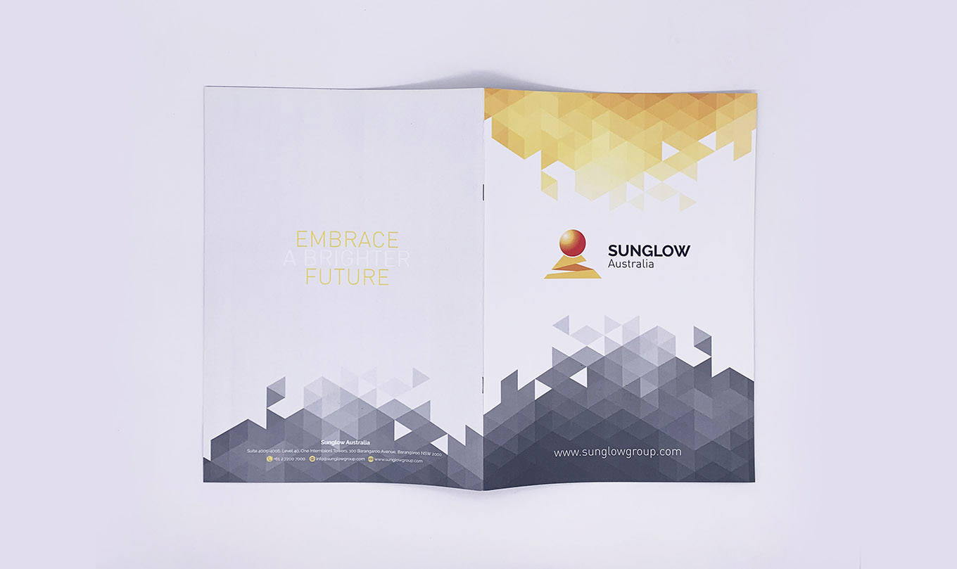 Sunglow Australia Company Profile design and print by FOX DESIGN