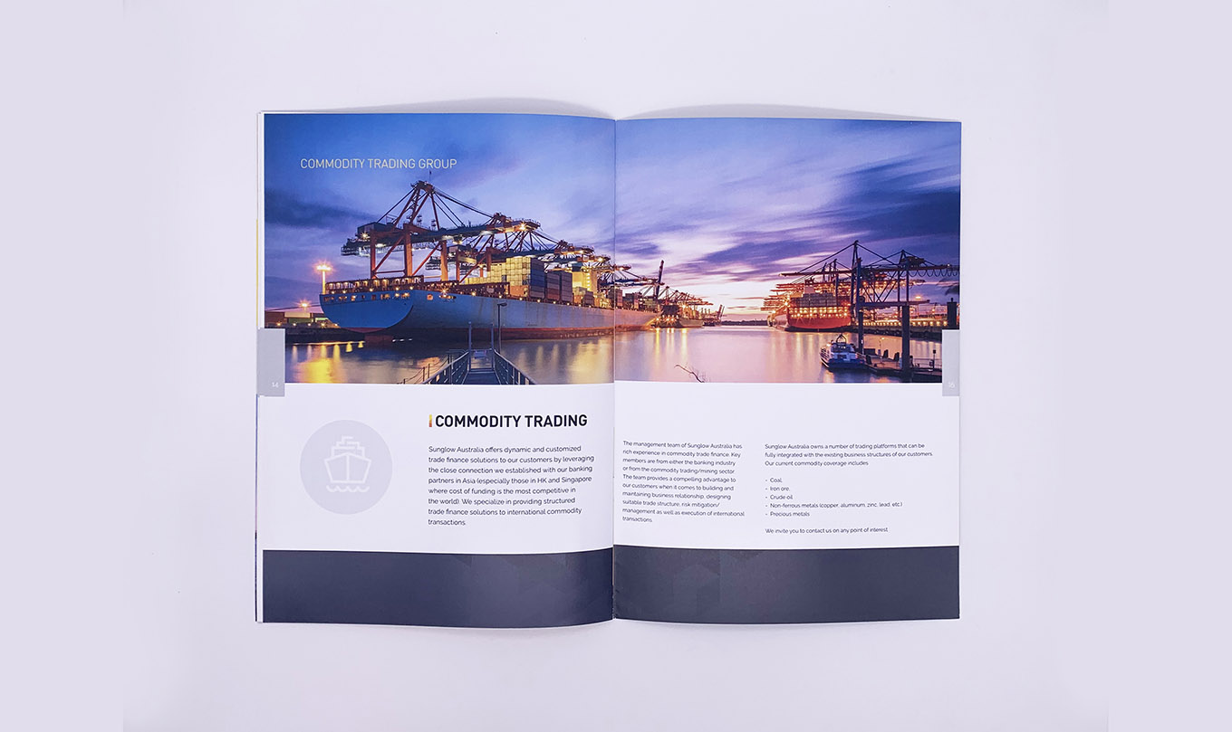Sunglow Australia Company Profile design and print by FOX DESIGN