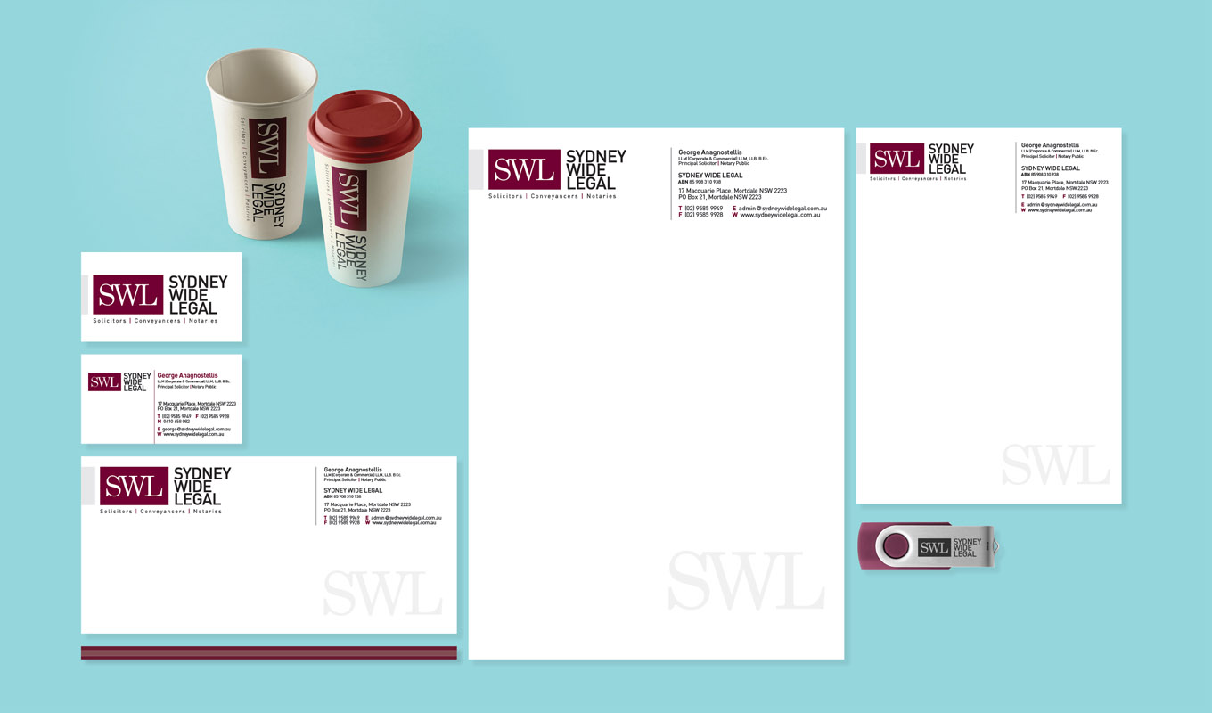 Sydney Wide Legal brand identity design by FOX DESIGN